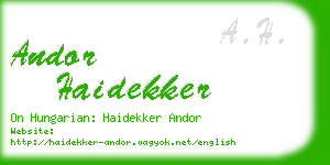 andor haidekker business card